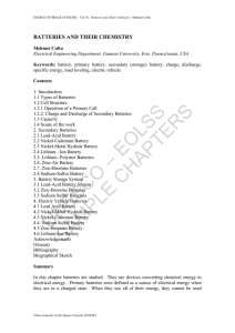 Batteries and Their Chemistry