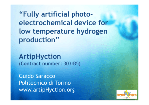 “Fully artificial photo- electrochemical device for low temperature