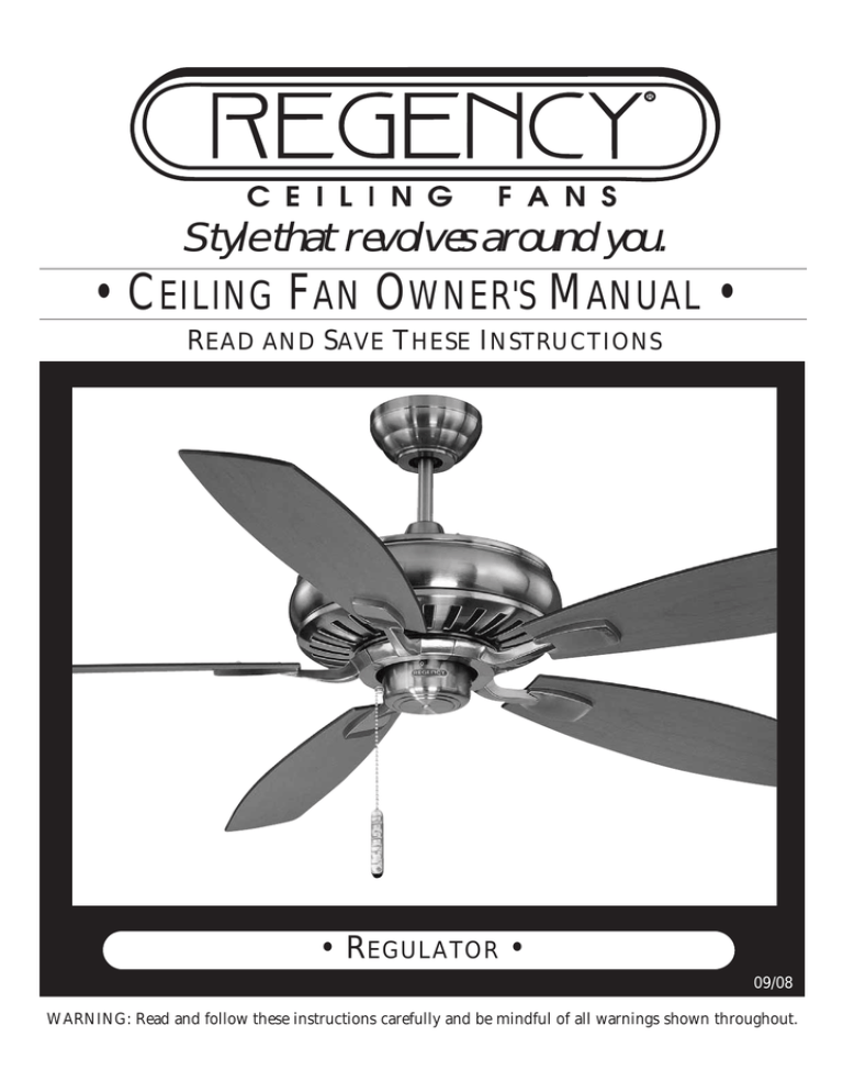 Ceiling Fan Owner S Manual
