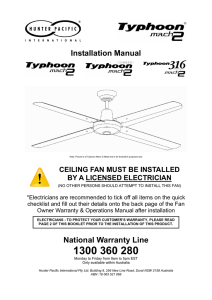 National Warranty Line Installation Manual