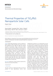 Thermal Properties of TiO2 /PbS Nanoparticle Solar Cells