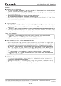 Aluminum Electrolytic Capacitors Notices Items to be observed