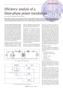 Efficiency analysis of a three-phase power transformer