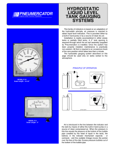 HYDROSTATIC LIQUID LEVEL TANK GAUGING SYSTEMS