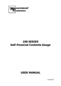 100 SERIES Self-Powered Contents Gauge USER MANUAL