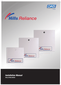 Hills Reliance Control Panel Installation Manual