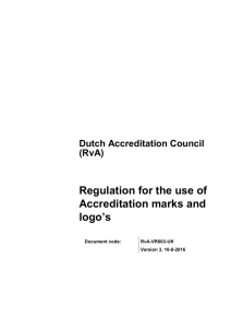 Regulation for the use of Accreditation marks and logo`s