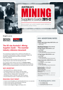 The A5 size Australia`s Mining Suppliers Guide