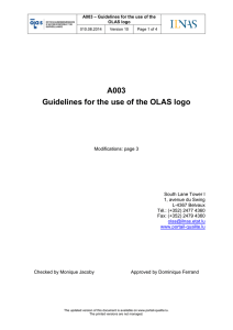 A003 Guidelines for the use of the OLAS logo