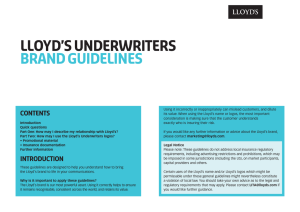 lloyd`s UNDERWRITERS brand guidelines