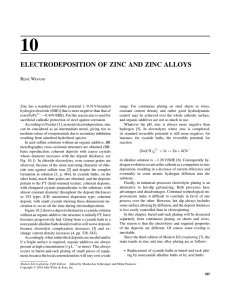 Electrodeposition of Zinc and Zinc Alloys