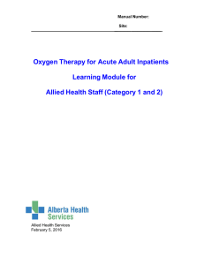 Oxygen Therapy for Acute Adult Inpatients Learning Module