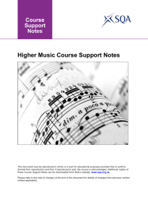 Higher Music Course Support Notes