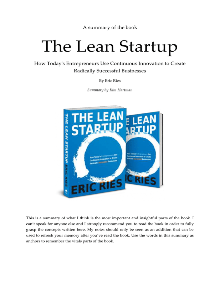the lean startup cliff notes