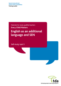 English as an additional language and SEN