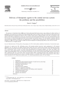 Delivery of therapeutic agents to the central nervous system: the