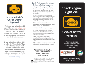 Check engine light on? - Idaho Vehicle Inspection Program