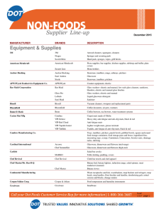 Non-Foods Supplier Lineup