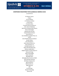 COMPANIES REGISTERED FOR GLASSBUILD AMERICA 2015