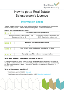 How to get a Real Estate Salesperson`s Licence