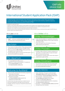 International Student Application Pack (ISAP)