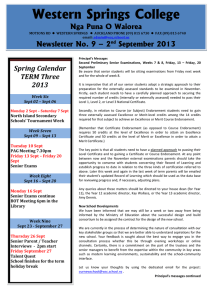 Newsletter No. 9 - Western Springs College