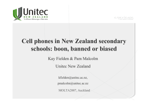 Cell phones in New Zealand secondary schools: boon, banned or