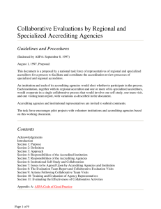 Collaborative Evaluations by Regional and Specialized Accrediting