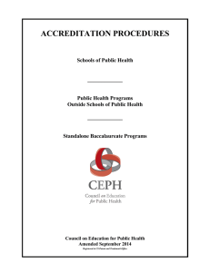 Accreditation Procedures - Council on Education for Public Health