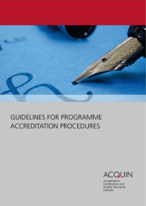 Guidelines for proGramme accreditation procedures