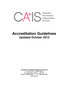 Accreditation Guidelines - CAIS Canadian Accredited Independent