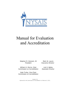 NYSAIS Manual for Evaluation and Accreditation Version 3.0