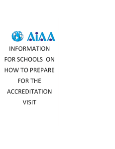 information for schools on how to prepare for the accreditation visit