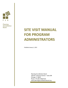 Site Visit Manual - Planning Accreditation Board