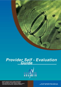 Provider Self - Evaluation Guide