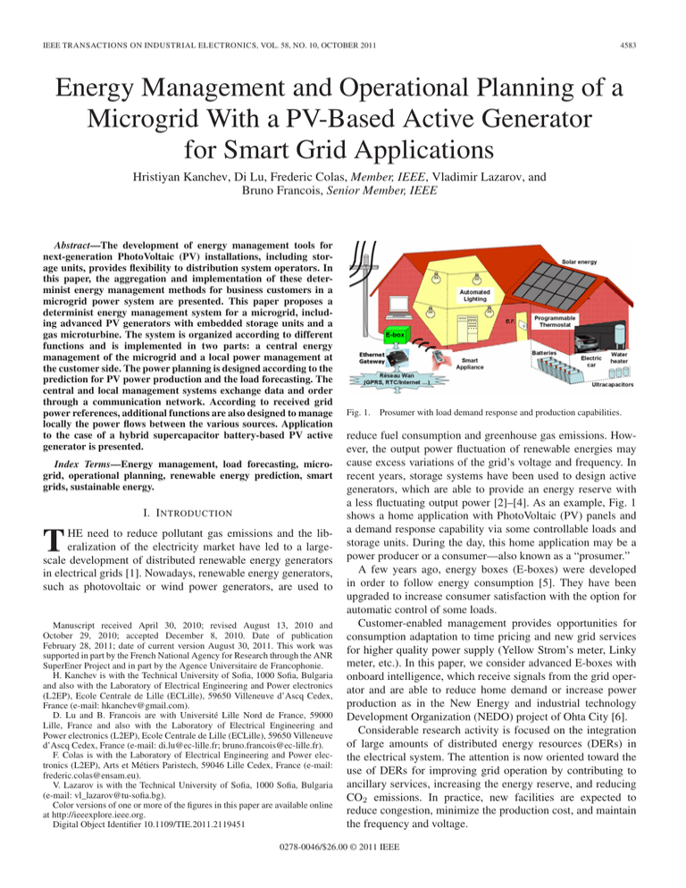 Energy Management and Operational Planning of a Microgrid With a