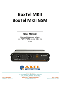 User`s manual - Axel Technology