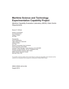 Maritime Science and Technology Experimentation Capability Project