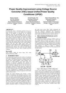 (VSC) based Unified Power Quality Conditioner (UPQC)