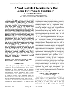 A Novel Controlled Technique for a Dual Unified Power Quality