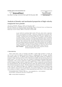 Analysis of density and mechanical properties of high velocity