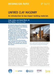 Unfired clay masonry - An introduction to low