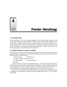 Powder Metallurgy - New Age International