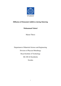 Diffusion of Elemental Additives during Sintering