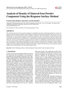 Analysis of Density of Sintered Iron Powder Component Using the