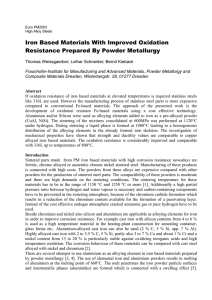 Iron Based Materials With Improved Oxidation