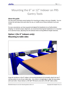 Mounting the 6” or 12” Indexer on PRS Gantry Tools