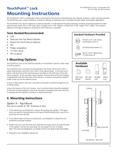 TouchPoint Lock Mounting Instructions