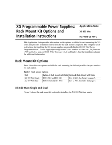 XG Programmable Power Supplies: Rack Mount Kit Options and