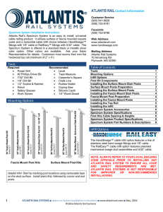 Tools Mounting Options ATLANTIS RAIL Contact Information Table